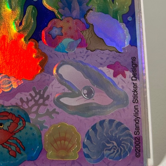 Vintage 2002 Sandylion Pearly Stickers Sealed Pack Mermaids Sea Animals (22M) - Picture 6 of 6